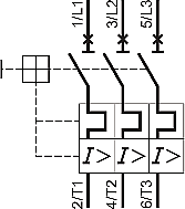 Electrical scheme of the circuit breaker GV3ME80 series