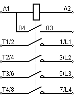 Подключение контактора LC1F2254BD