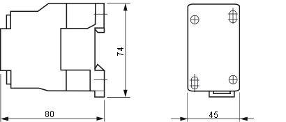 Dimensions of contactor KMH-11210