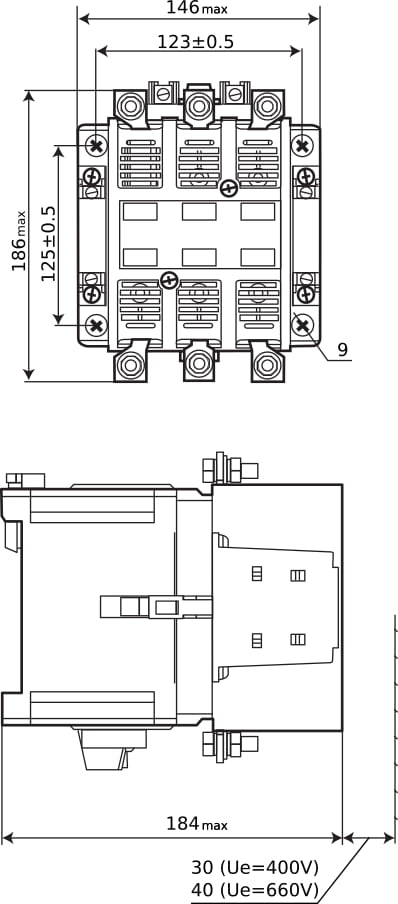 ПМ12-160100 пускатель размеры