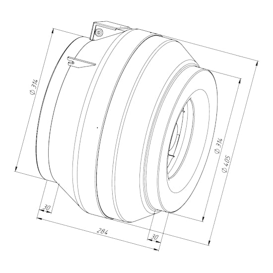 Duct fan dimensions VKK-315 V