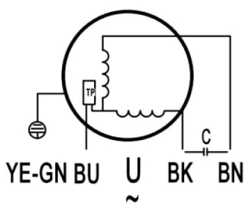 Wiring diagram of motor-wheel CF280B-2E-AC0D