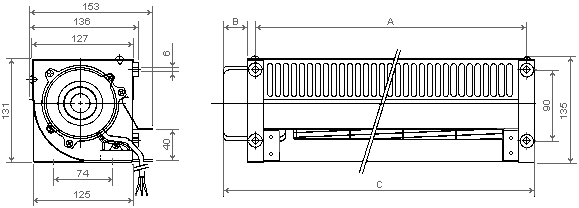 размеры тангенциального вентилятора JEC-09031
