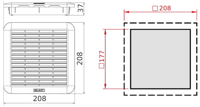 Dimensions of filter SLF-201