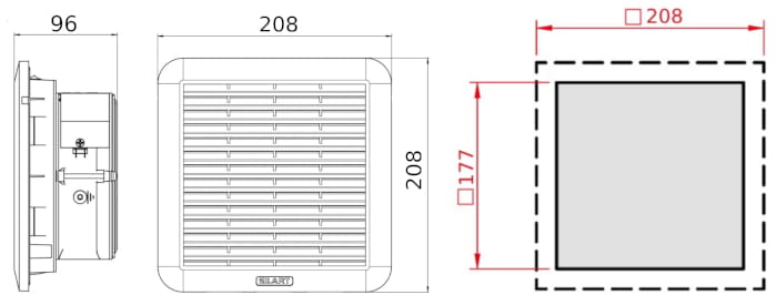 Dimensions of fan SLV-2100