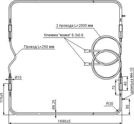 размеры ТЭН 02530223