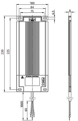 Dimensions flat heater CP 06100.0-00