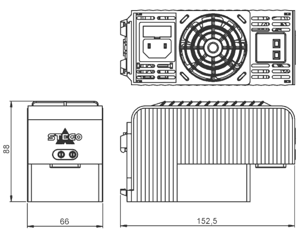 Heater dimensions CS 03209.0-01