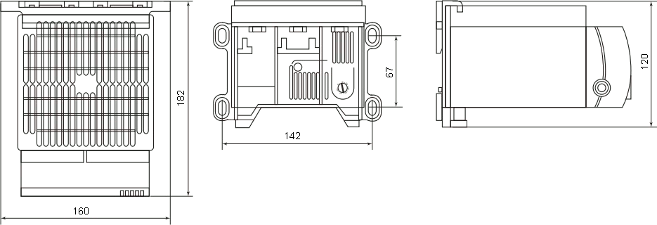 SQ0832-0024 fan heater dimensions