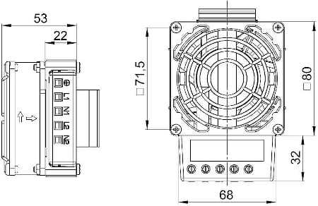 Heater dimensions HVL 03103.0-00