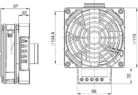 Heater dimensions HVL 03114.0-00