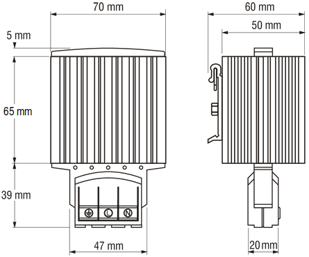 Heater dimensions HG 14000.0-00