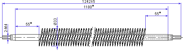 heater 118-13/2,0 230V dimensions