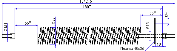 heater 118-13/5,0 230V dimensions