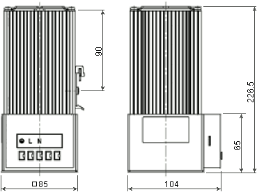 Размеры компактного тепловентилятора FLH 400