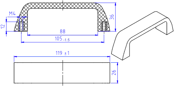 dimensions of knob F-002-119