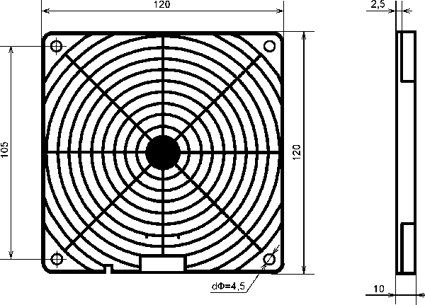 Чертеж вентилятора 120х120