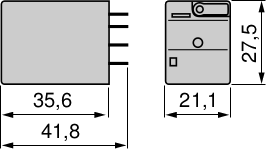 Relay RXL4A06B1BD dimensions