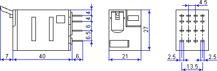 Размеры реле RZM4AB2B7