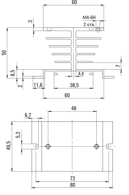 Размеры радиатора SSR-25