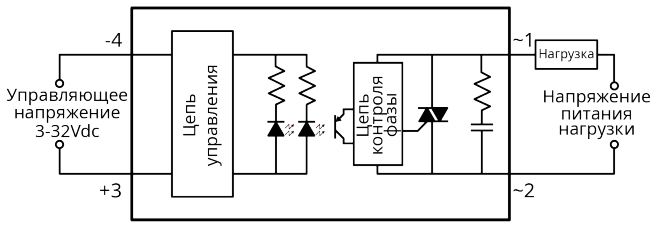 Схема подключения реле SSR-10DA