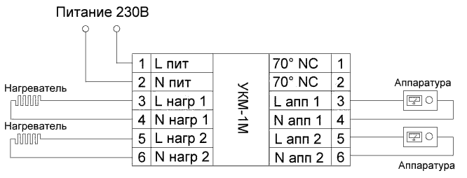 Схема подключения УКМ-1М