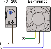 Connection of FGT 200 thermostat