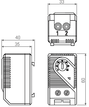 габаритные размеры терморегулятора KTO1140.0-00