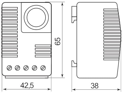 Dimensions thermostat SQ0832-0027