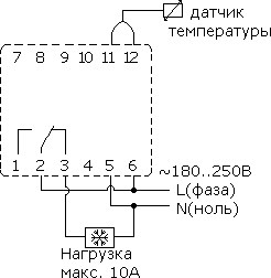 Схема подключения Devireg 316 в режиме охлаждения